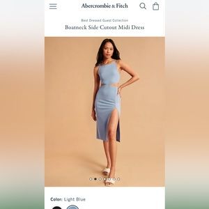 Nwt Abercrombie Best Dressed Guest Collection, Boatneck Side Cutout Midi Dress